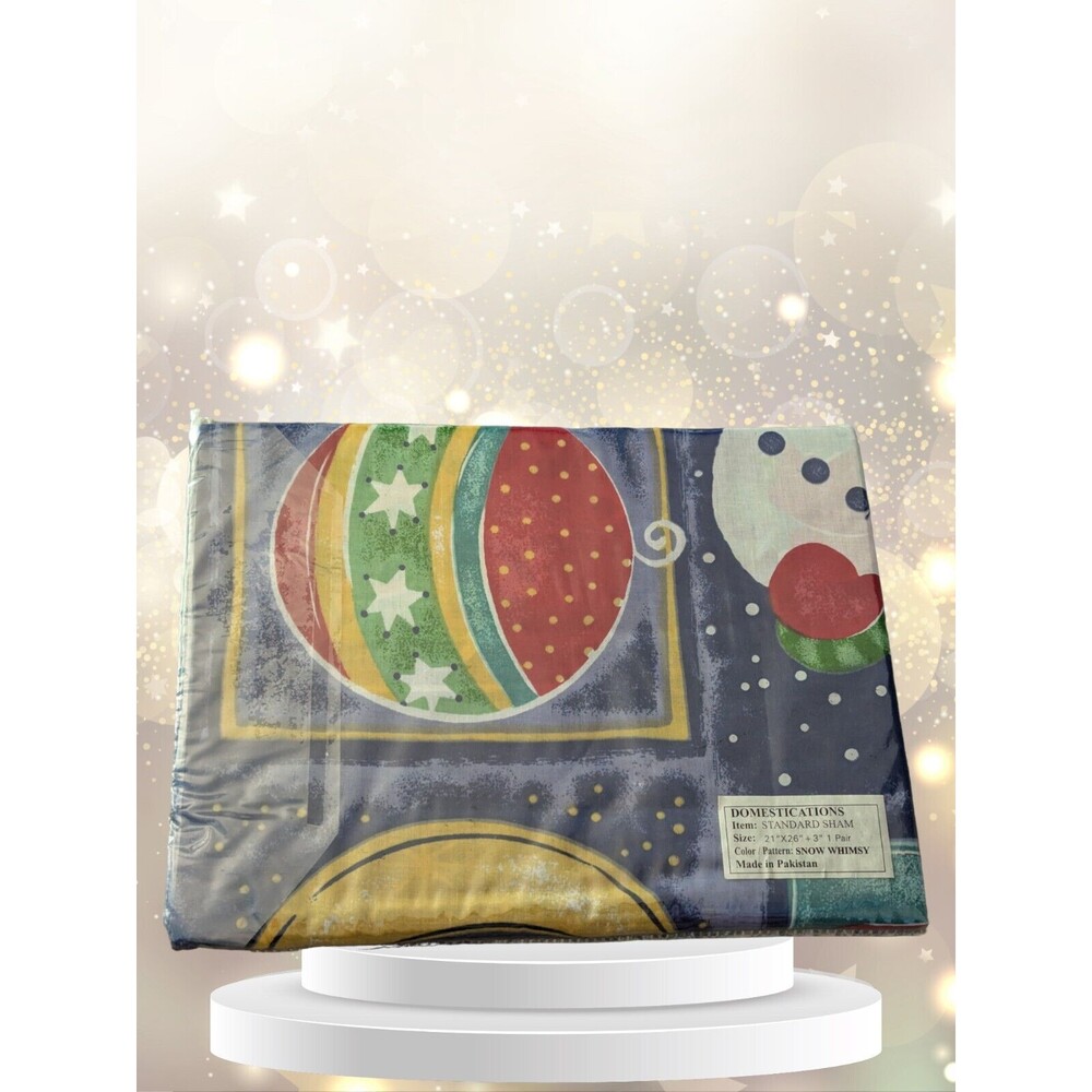 Domestications Pillow Sham Belle Snow Whimsy Standard Size NIP Pair Christmas